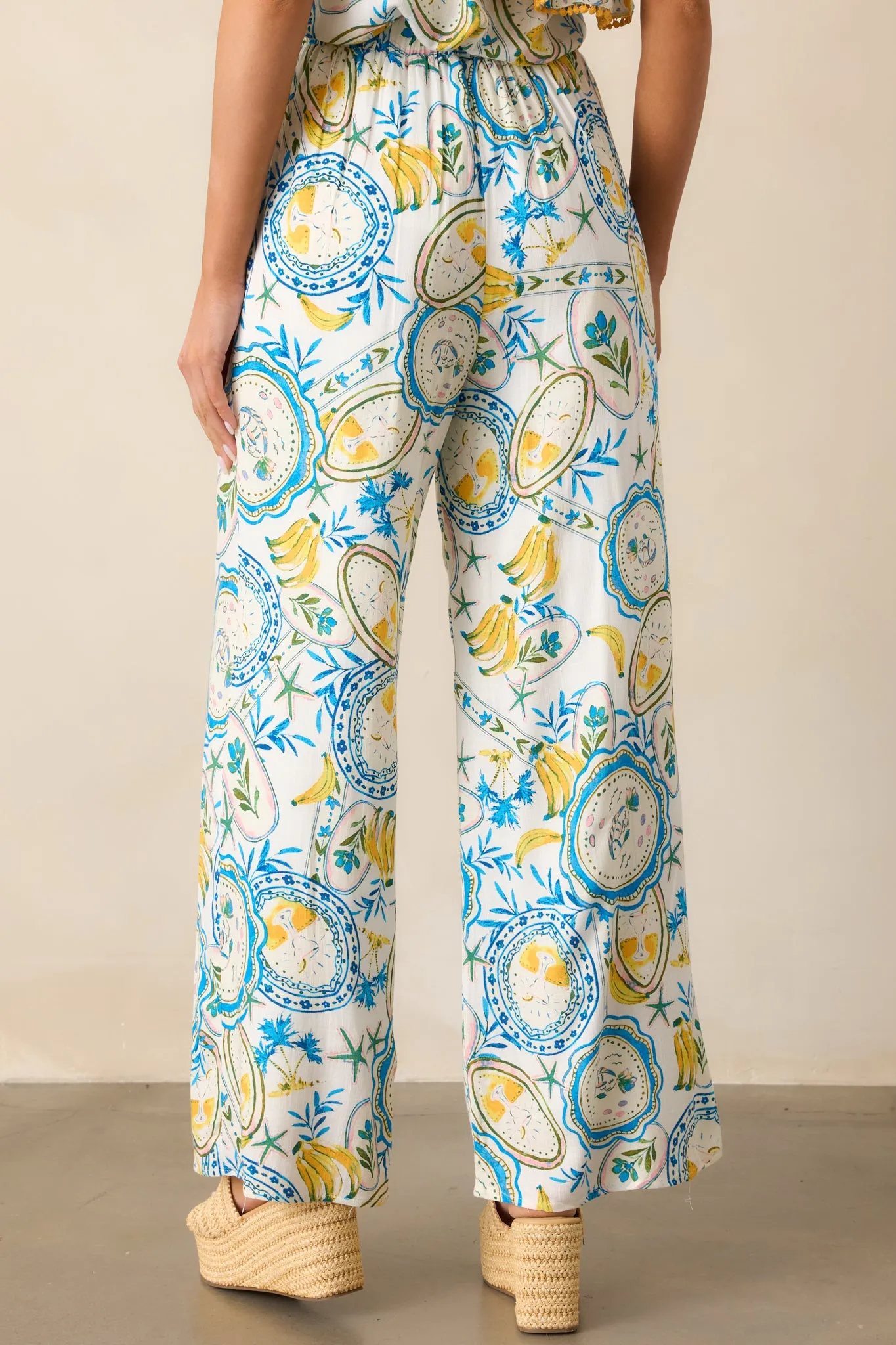 Switch It Up Ivory Tropical Print Pants