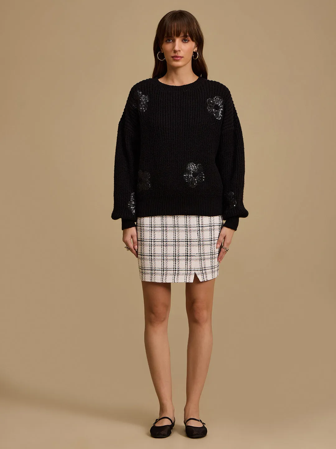 Tabby Checkered Mini Skirt