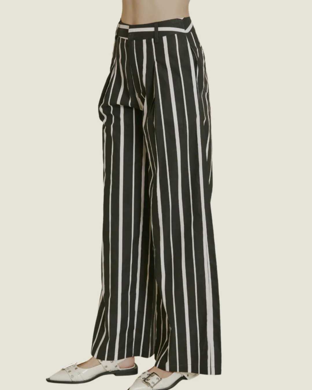 The Stella: Striped Poplin Pants