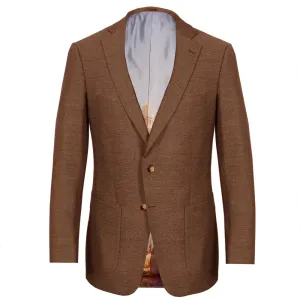 Tobacco Herringbone Merino Wool Jacket