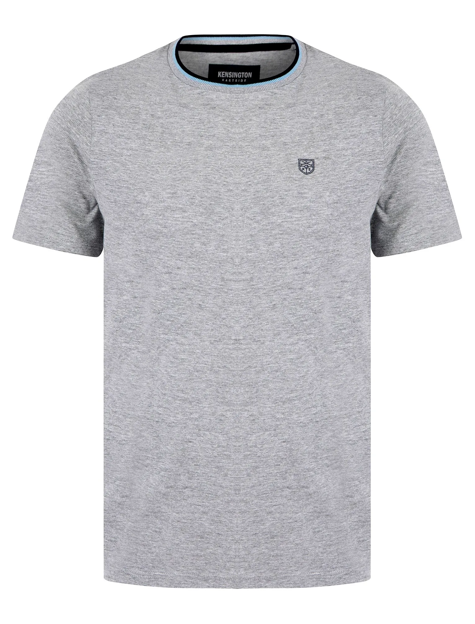 Westport Cotton Jersey Crew Neck Ringer T-Shirt in Light Grey Marl - Kensington Eastside