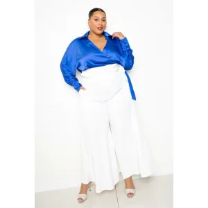 White Plus-size Palazzo Wide-led Pants (professional Pants)