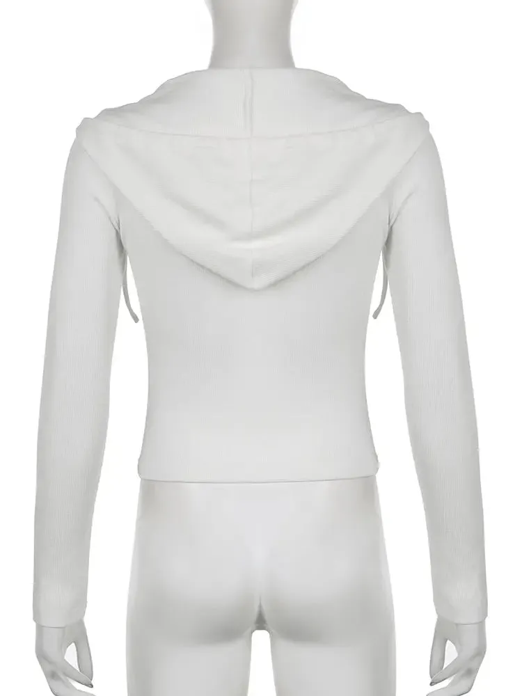 White Zip Up Hooded Jacket