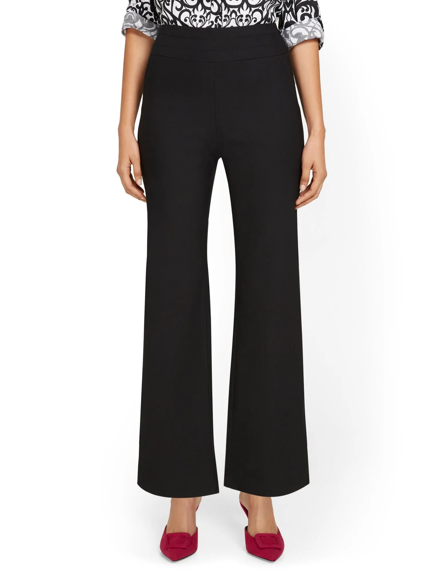 Whitney High-Waisted Pull-On Wide-Leg Pant