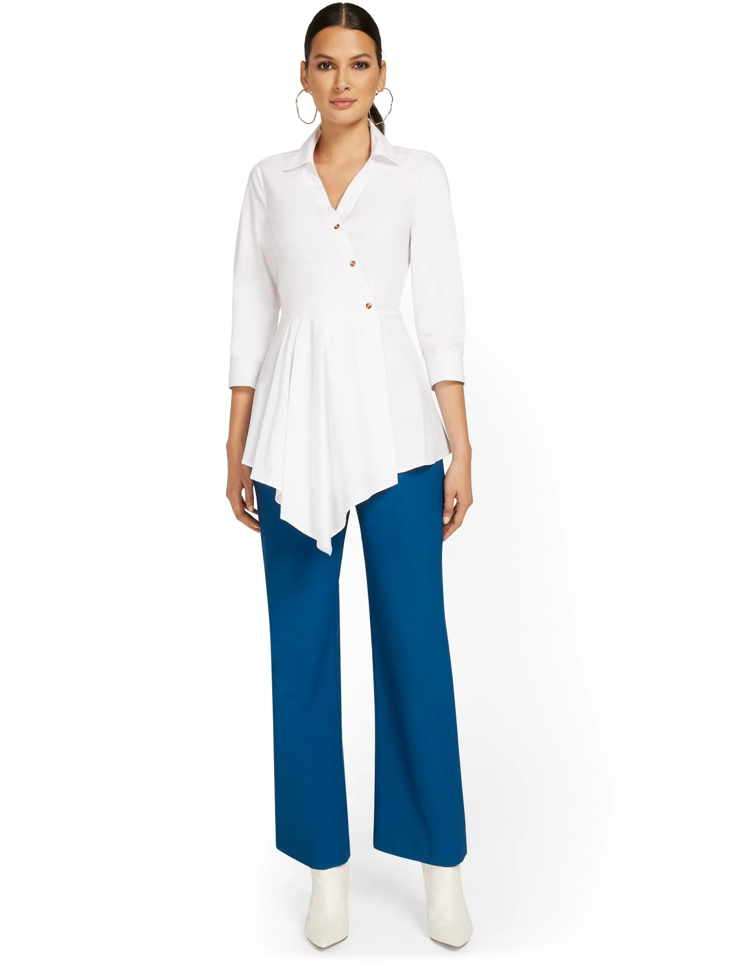 Whitney High-Waisted Pull-On Wide-Leg Pant