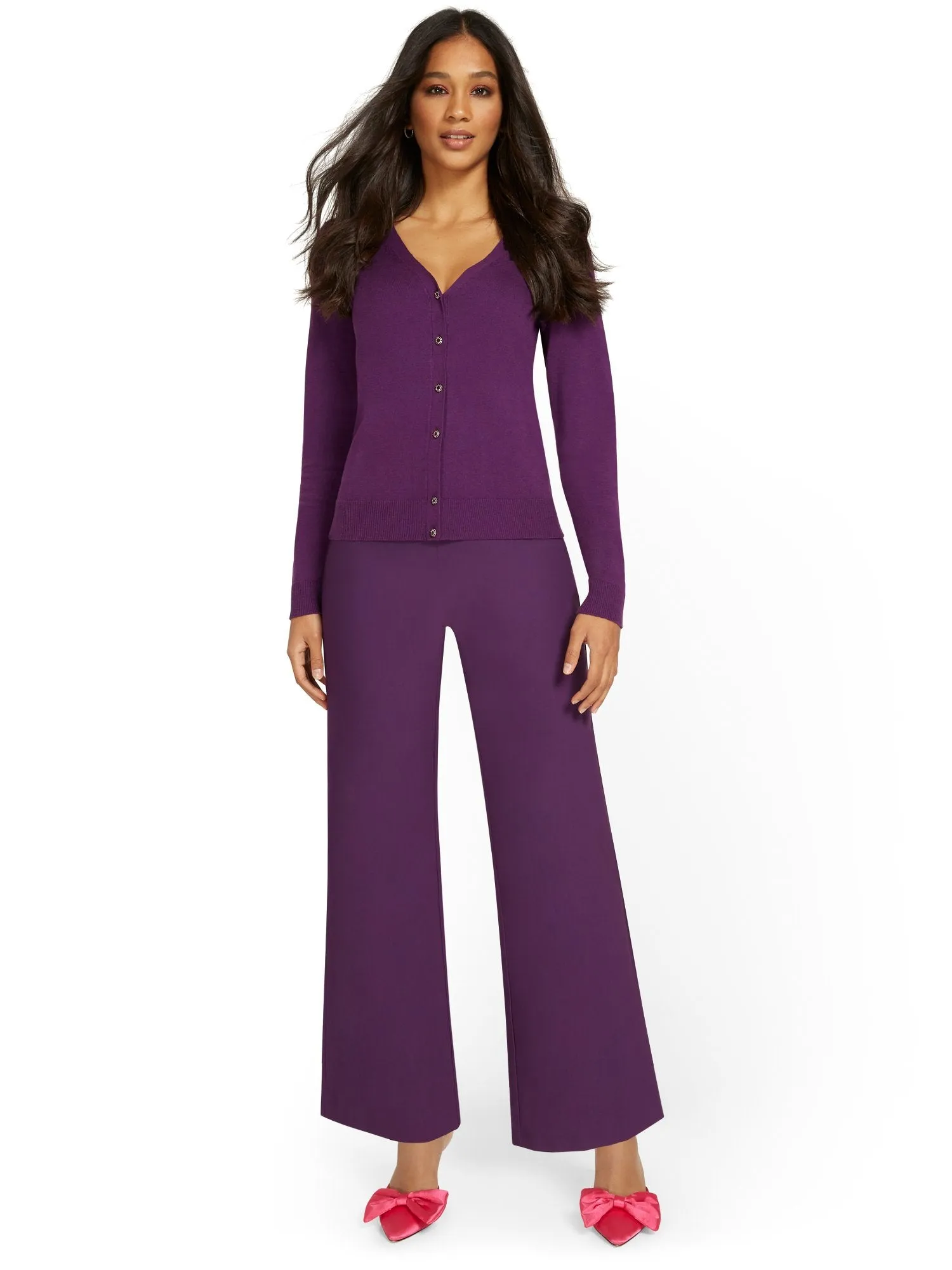 Whitney High-Waisted Pull-On Wide-Leg Pant