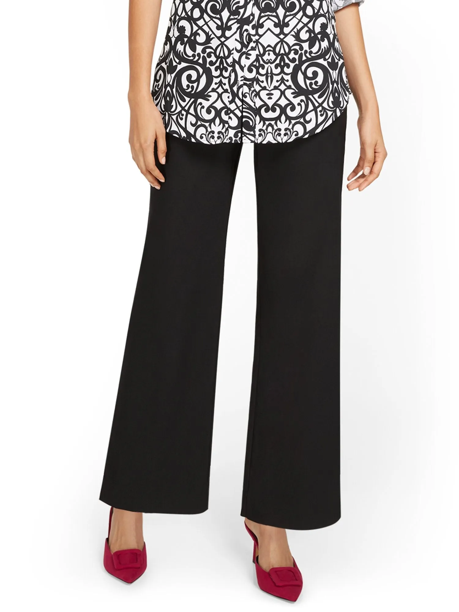 Whitney High-Waisted Pull-On Wide-Leg Pant