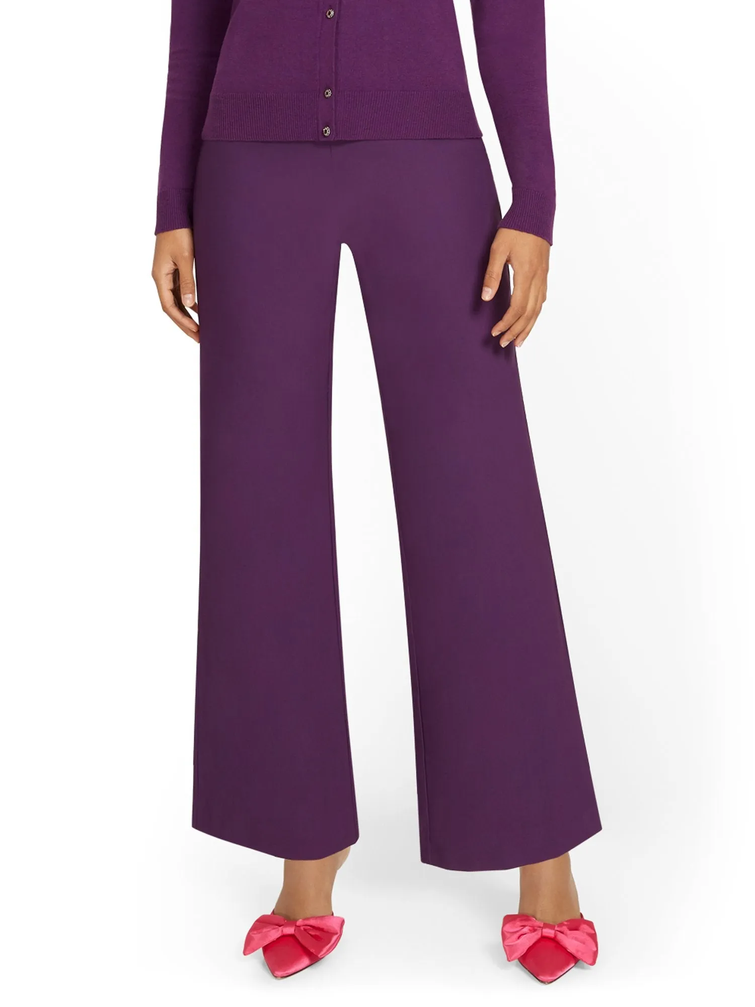 Whitney High-Waisted Pull-On Wide-Leg Pant