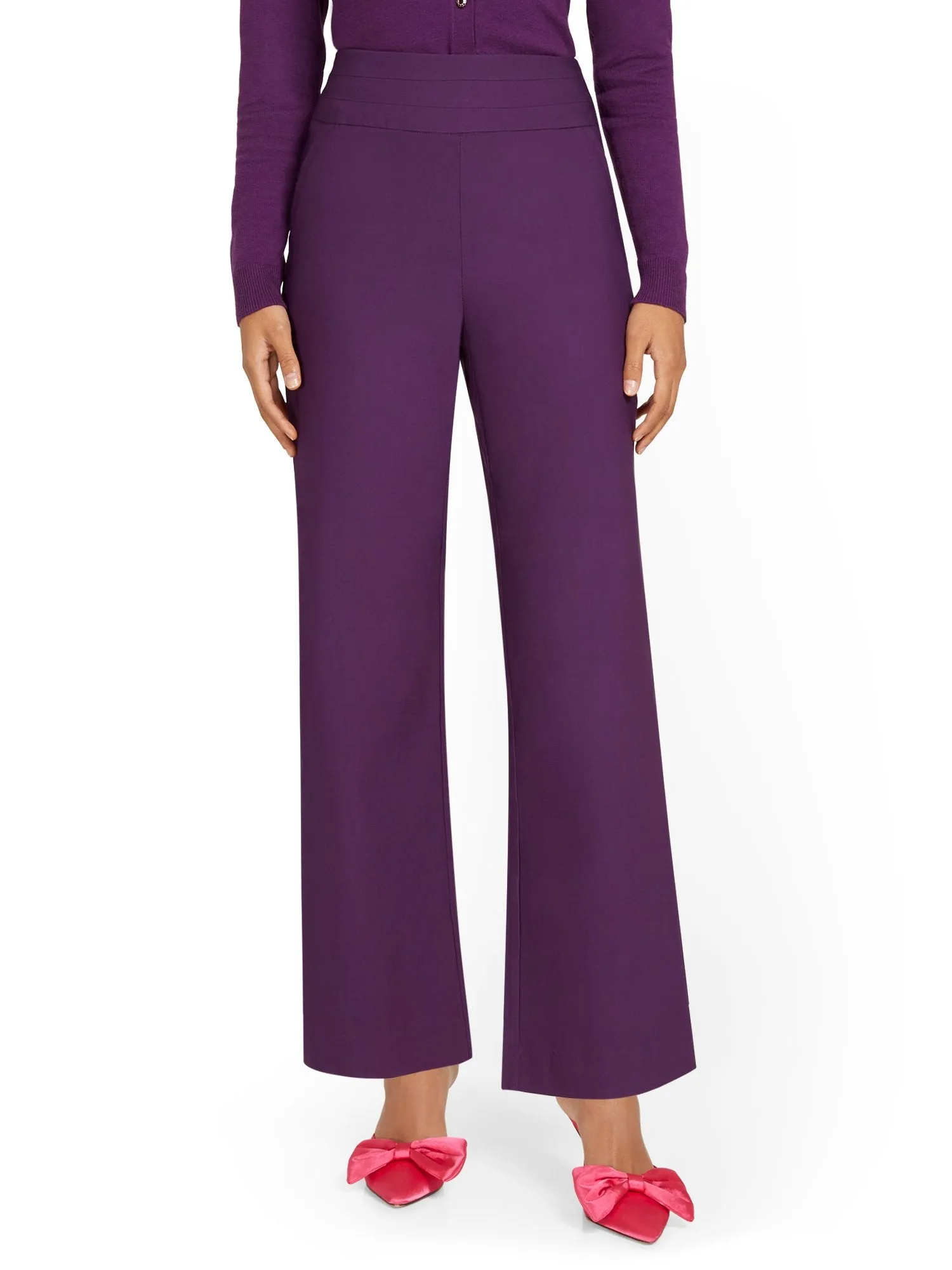 Whitney High-Waisted Pull-On Wide-Leg Pant