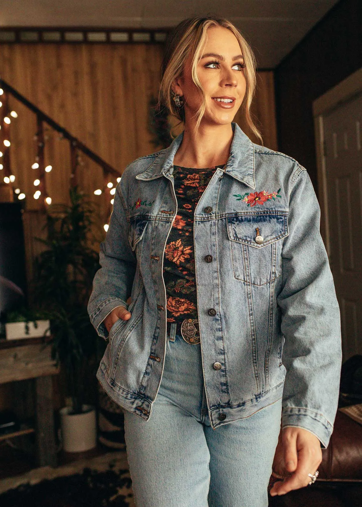 Wild Flowers Denim Jacket