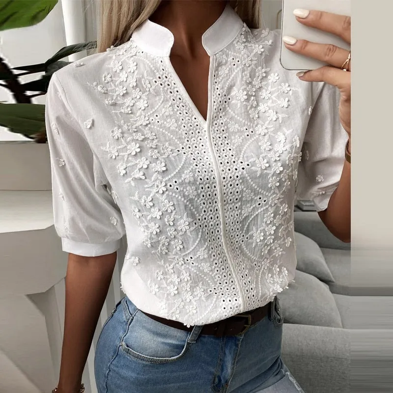 Women Puff Sleeved Half Cotton Tops