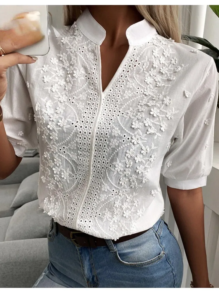 Women Puff Sleeved Half Cotton Tops