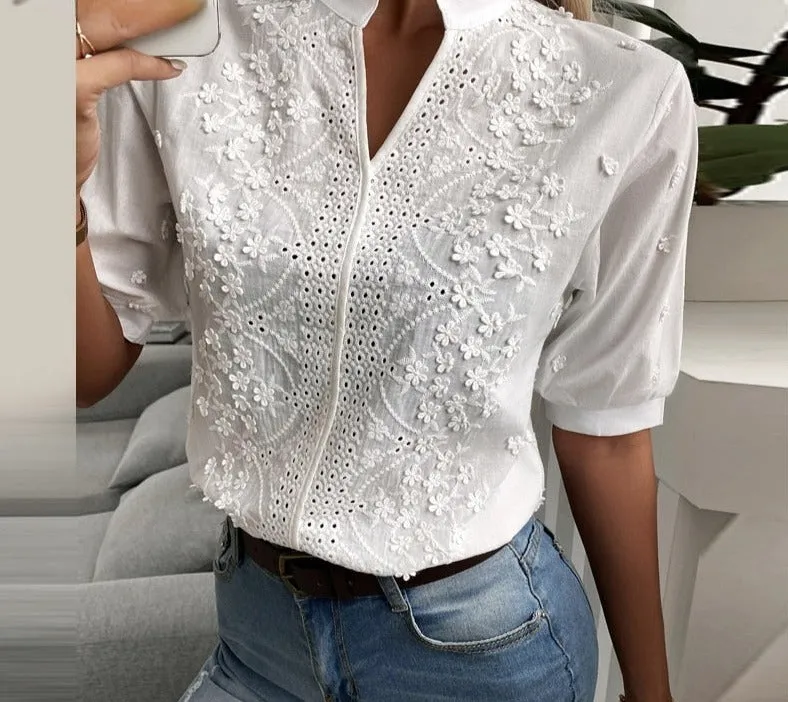 Women Puff Sleeved Half Cotton Tops