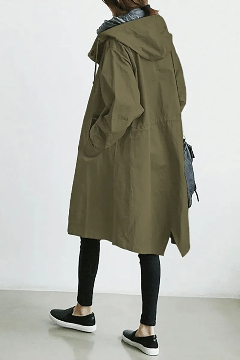 Women's Warm Raincoat with Large Buttons | Ideal for Autumn/Winter